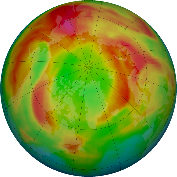 Arctic ozone map for 08 March 1998